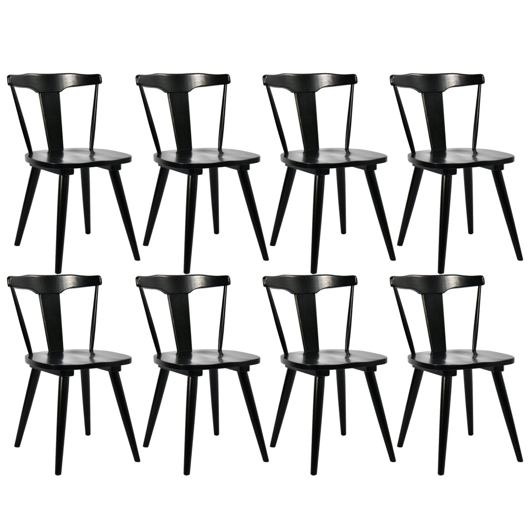 Brannagh 19.3" Modern Solid Wood Dining Chair Scandinavian Y-Shaped Backrest (Set of 8) Corrigan Studio®