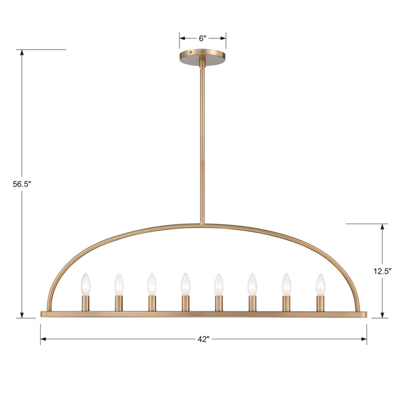 Aleena 8 - Light Lantern Geometric Chandelier, Gold