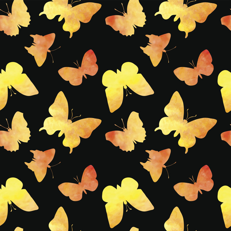 Pattern With Butterflies by Cat_arch_angel - Wrapped Canvas Print, 30cm H x 30cm W x 3.8cm D
