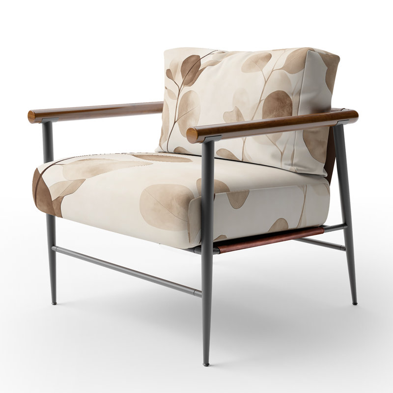 Chaise d'appoint Eucalyptus - Fauteuil Eucalyptus Calm I, Bras ronds bruns
