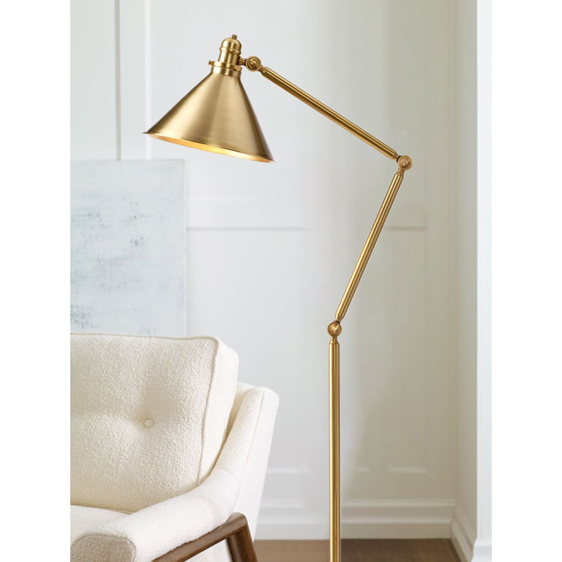 Evie 204cm Accent Floor Lamp, Aged Brass