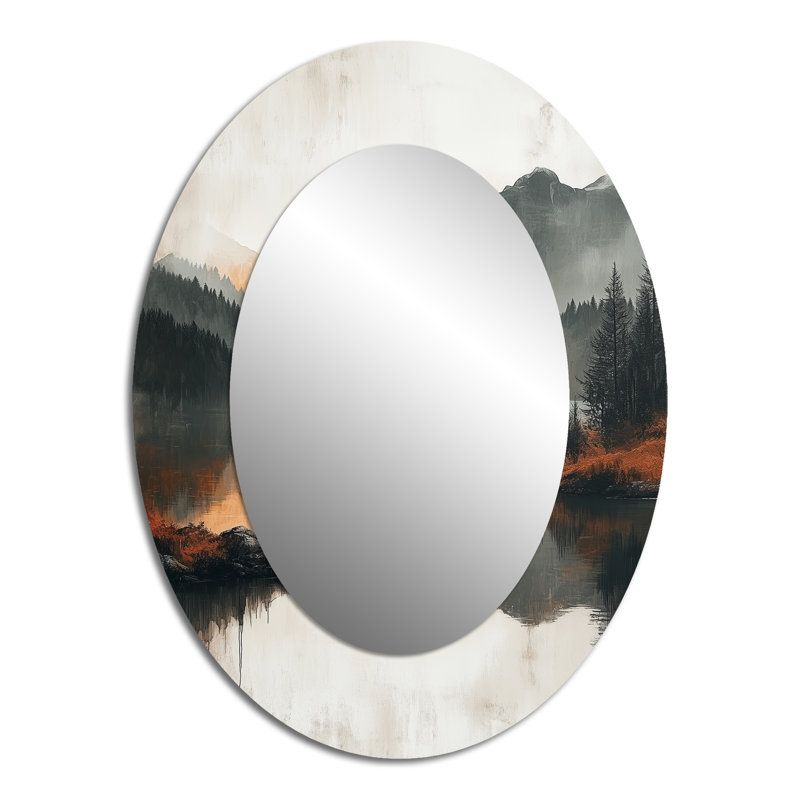 Miroir mural gris et gris, 40 po x 30 po