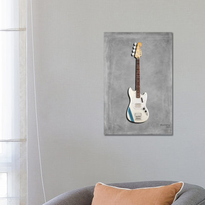 Fender Mustang Bass by Mark Rogan - Wrapped Canvas Print