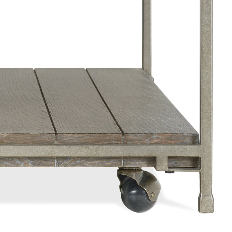 Meuble de salon contemporain, graphite vieilli, bois franc massif et métal, 1 table basse et 2 tables de bout