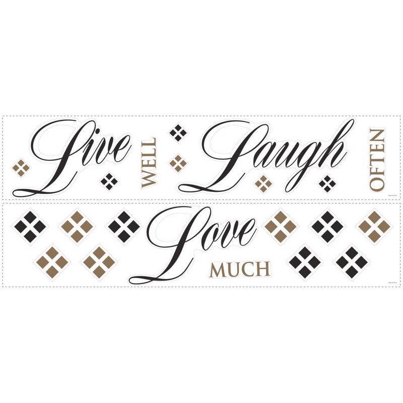 Ensemble de 22 adhésifs décoratifs « Live laugh love »