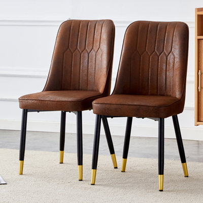 Anareli Tufted Upholstered Faux Leather Side Chair Dining chair