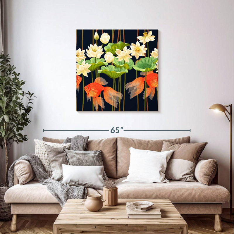 Brampt Goldfish And Lotus Flowers