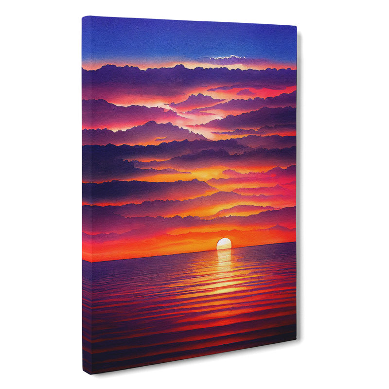 Head Turning Ocean Sunset - Wrapped Canvas, 60cm H x 40cm W x 3cm D