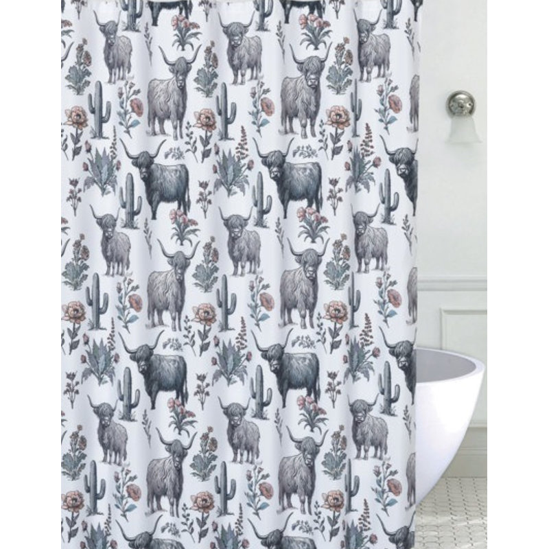 Rideau de douche Highlands Garden Western Cow Design