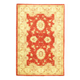 Farahan Wool Oriental Area Rug in Cream/Rust