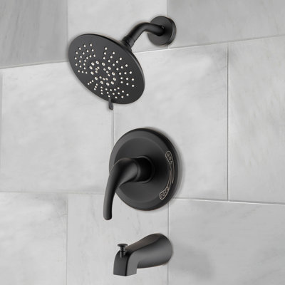 All Metal Shower Faucet In Matte Black With 5 Head Brass Material & 5 Spray Functions