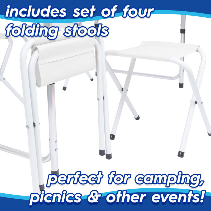Rectangular 5 - Piece 4 - Person Outdoor Table Set, White