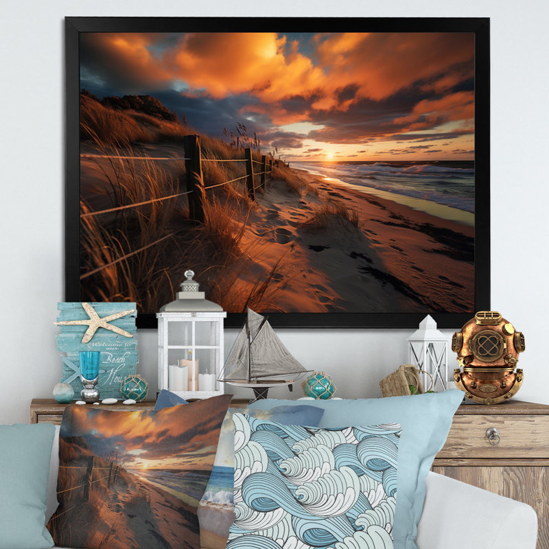 Golden Sands A hypnotisant XV sur toile, H 30 po x l 40 po x P 1,5 po, Cadre photo noir
