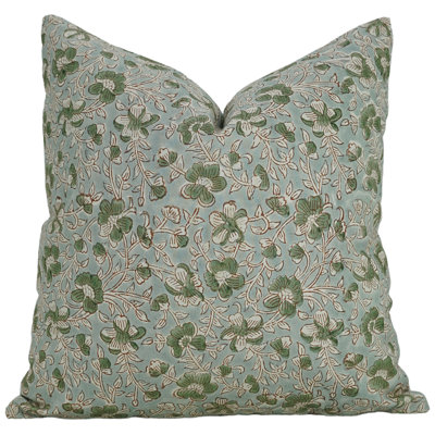 Floral Cotton Outdoor Pillow Cover