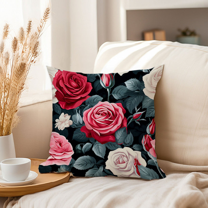 Floral Rose Flowers Pattern III Classic, 16" H x 16" W