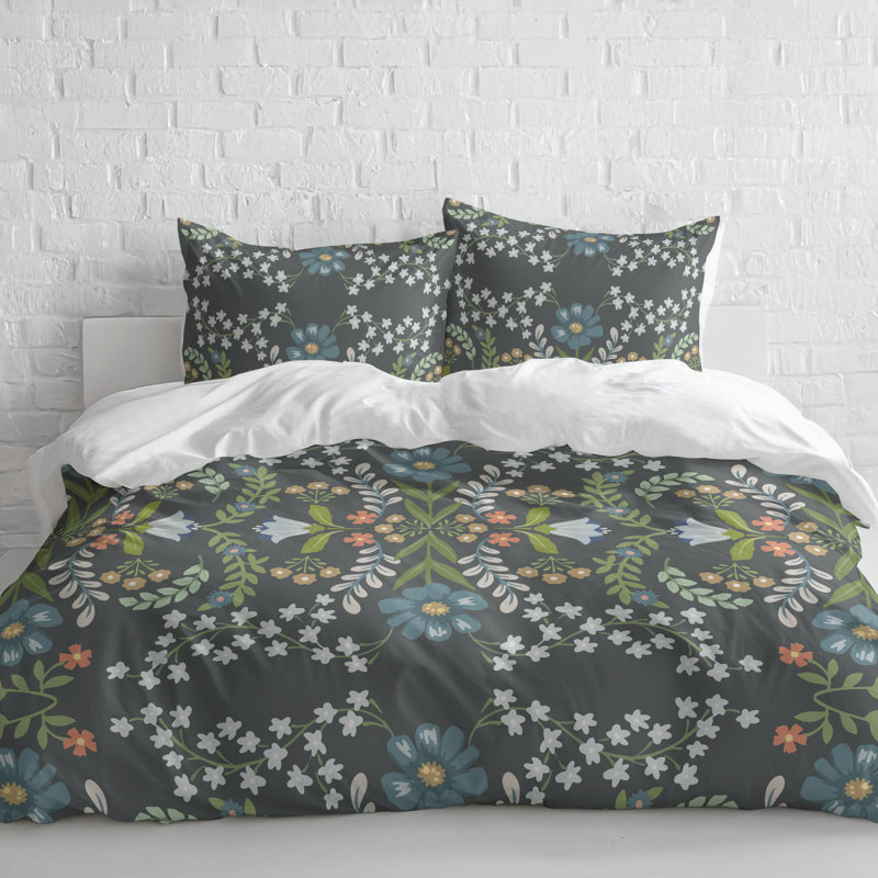 Cecelia Decorative Lightweight Comforter Set, Twin Comforter + 2 Standard Pillowcases, Charcoal