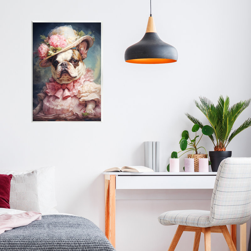 Plaque murale «Elegant Lady French Bulldog», design par Wumples, H 19 po x l 13 po
