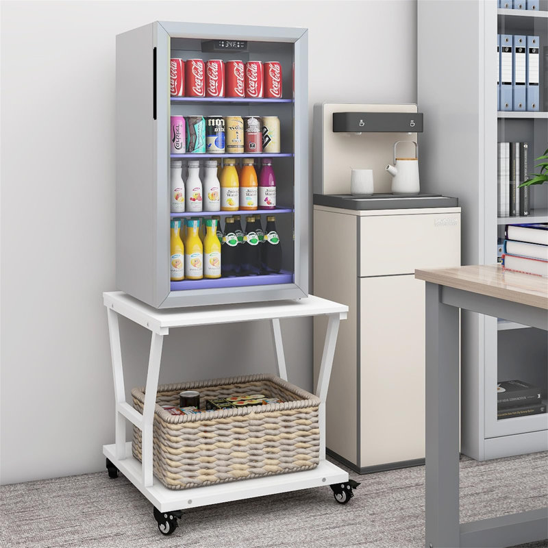 60cm H x 50cm W Printer Stand with Wheels, White