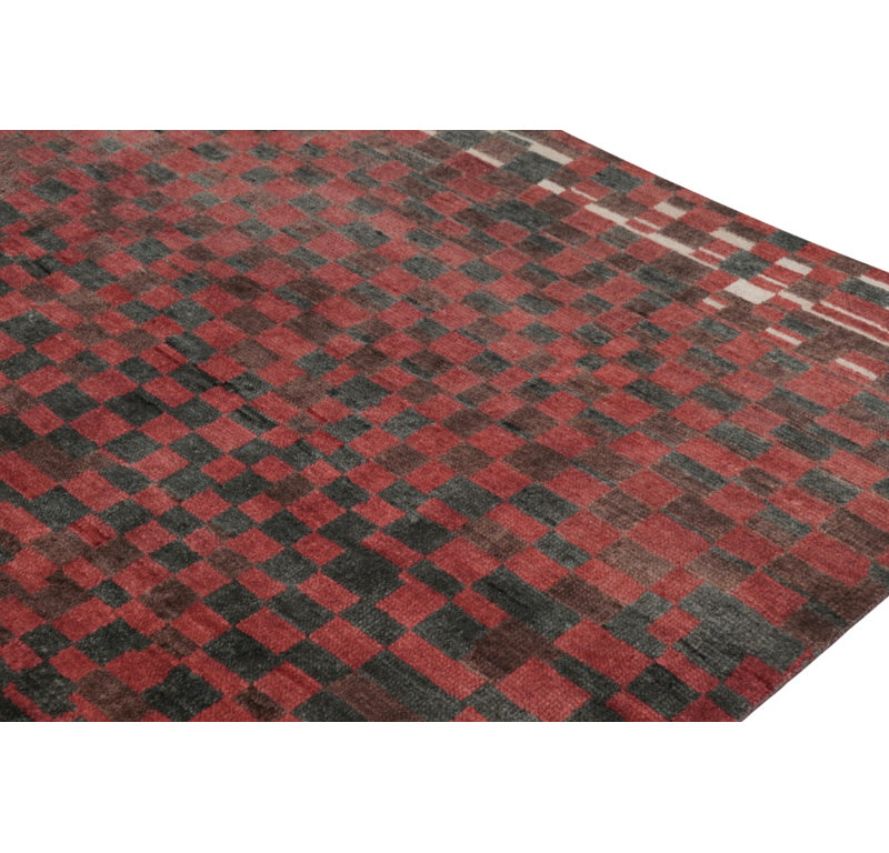 Moroccan Hand Knotted Wool Geometric Area Rug, Rectangle 10' x 14'