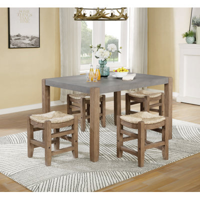 Ensemble de salle à manger en bois massif Aston Rustic Industrial
