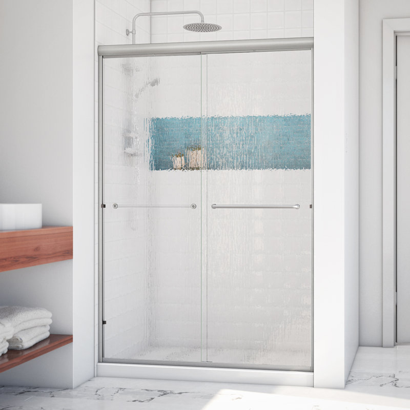 Porte de douche sans cadre Leser l 48 "x H 70,38" Leser, Nickel brossé