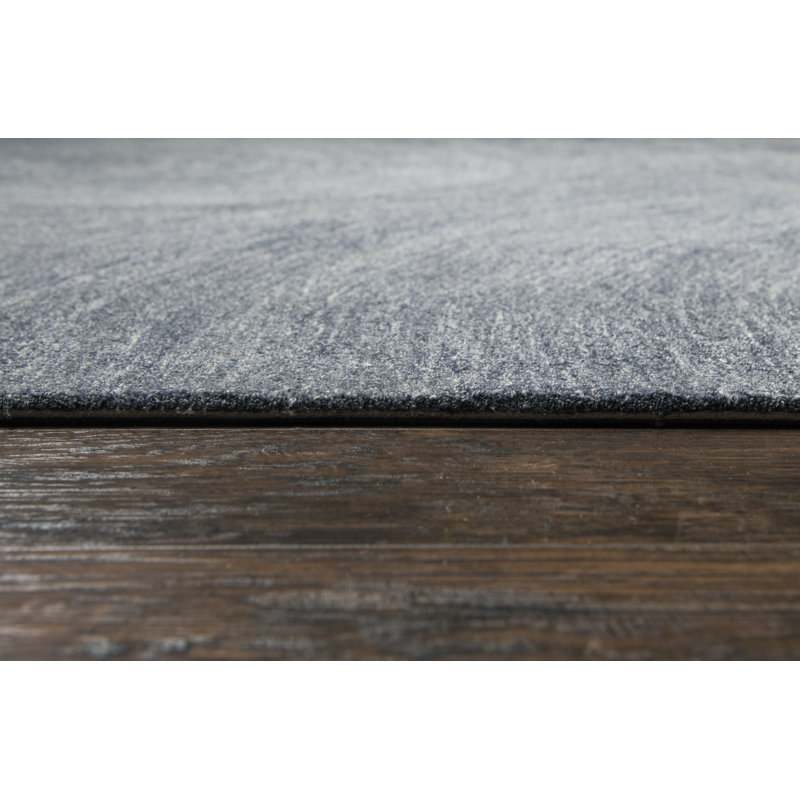 Tapis indigo en laine touffeté à la main Prachi, Rectangle 3 pi x 5 pi