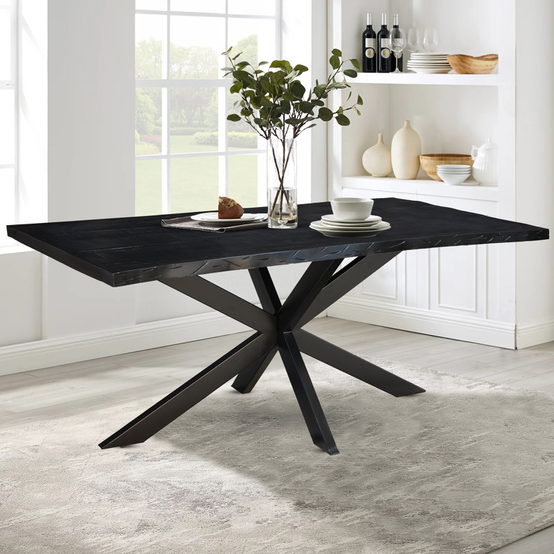 Industrial Mango Swan Finish Design Dining Table ( 3 Sizes ), Light Brown, H76 x L90 x D180 cm