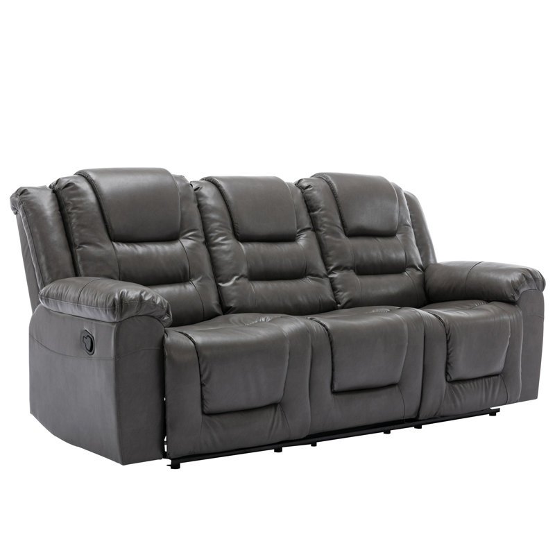 Fauteuil inclinable manuel de cinéma à 3 places avec deux porte-gobelets intégrés pour le salon