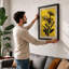 Triple Bloom Silhouette Botanical - Framed Print-1435699623-1435699640