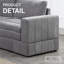 Ensemble modulaire contemporain 6 pièces avec fauteuil, fauteuil et repose-pieds en tissu Morgan