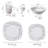 20 Piece Porcelain China Dinnerware Set - Service for 4