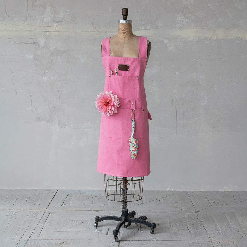 Cotton Canvas Cross Back Apron With 2 Pockets And Rivets