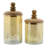 Glass Gold Decorative Jars with Wood Lids Set