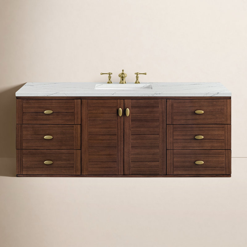 Aliza 60" Single Bathroom Vanity Set, Ethereal Noctis, 8" Widespread