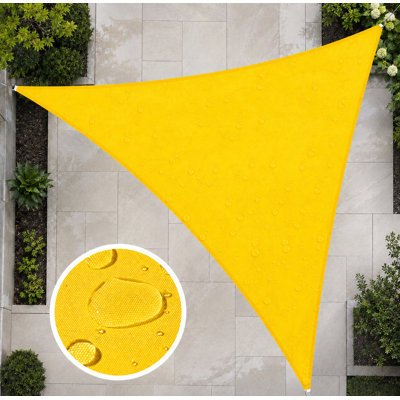 Voile d'ombrage triangulaire imperméable avec trousse de fixation complète, toile extérieure robuste enduite de polyuréthane anti-UV avec anneaux en D renforcés en acier inoxydable pour terrasse, jardin, piscine et terrasse.