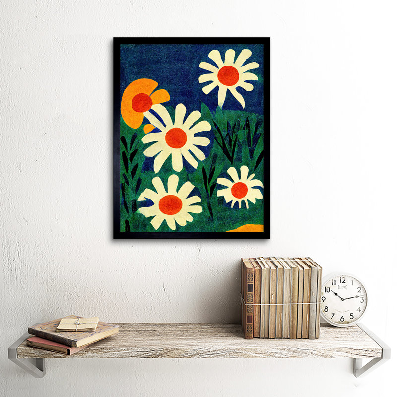Daisy Meadow Flowers Abstract Matisse - Single Picture Frame Print