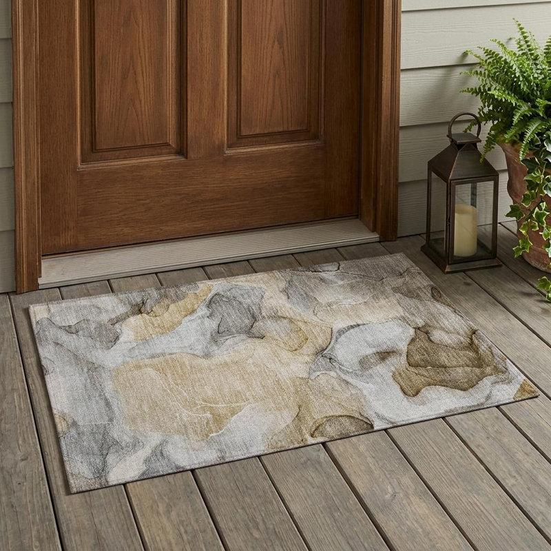 Tapis extérieur lavable et antidérapant brun 2 pi x 3 pi