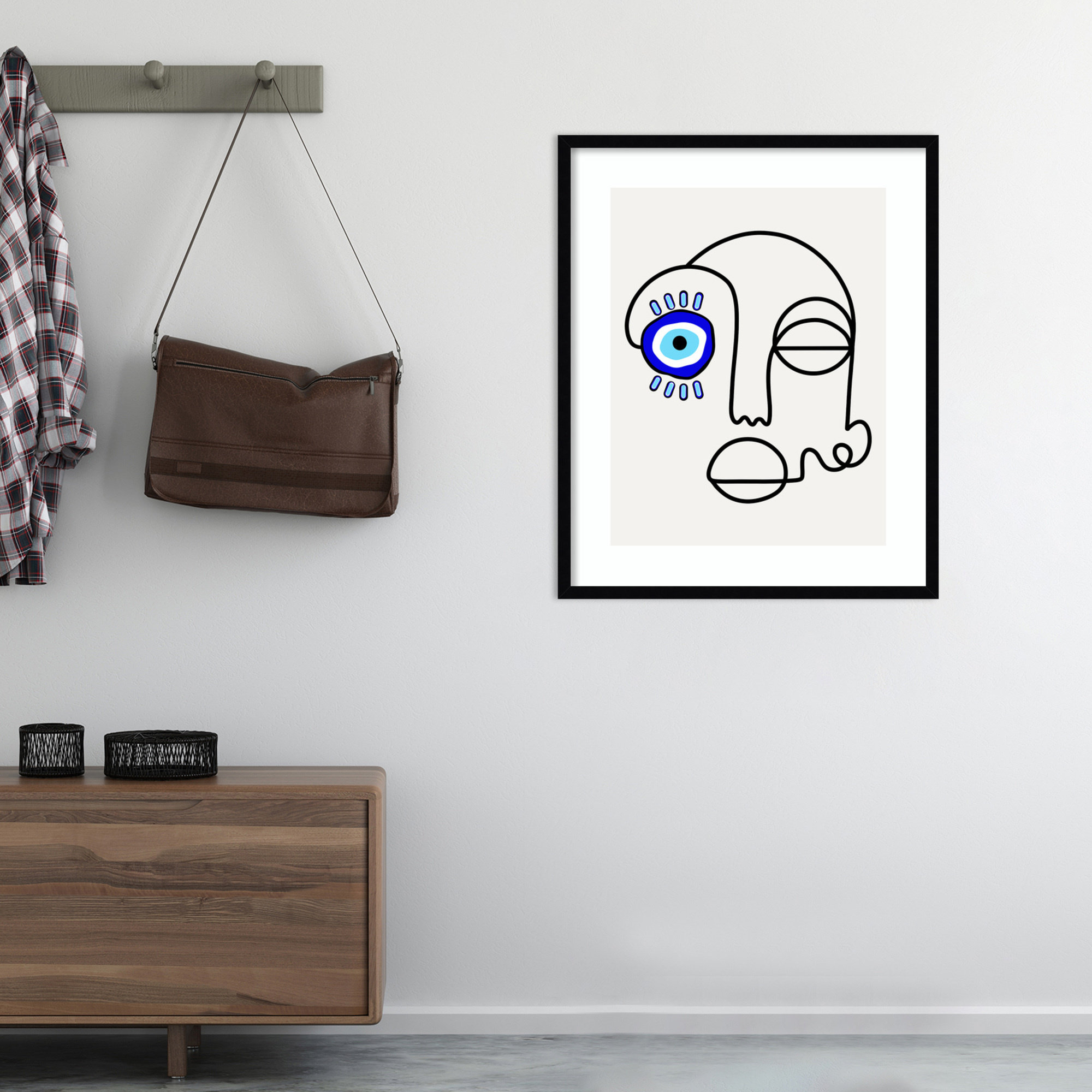 No Evil Allowed by Shatha Al Dafai, Noir Black, 25.38" H x 20.38" W x 0.875" D