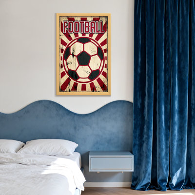 Fashion Football Ball Pattern With Red Stripes