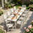 10 - Person All Weather Outdoor Table and Chairs 12 Pieces Patio Dining Sets Outside Furniture With Umbrella Hole& Aluminum Frame HIPS Modern Patio Dining Set for 10 Person For Outside Backyard/Porch/Deck, 2-Tables 10-Chairs, White-1856492171-1856492168