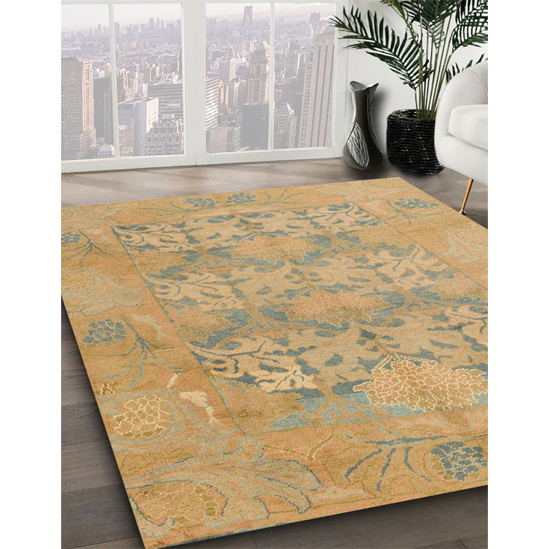 Tapis abstrait 100% lavable à la machine 1613, Carré de 6 pi