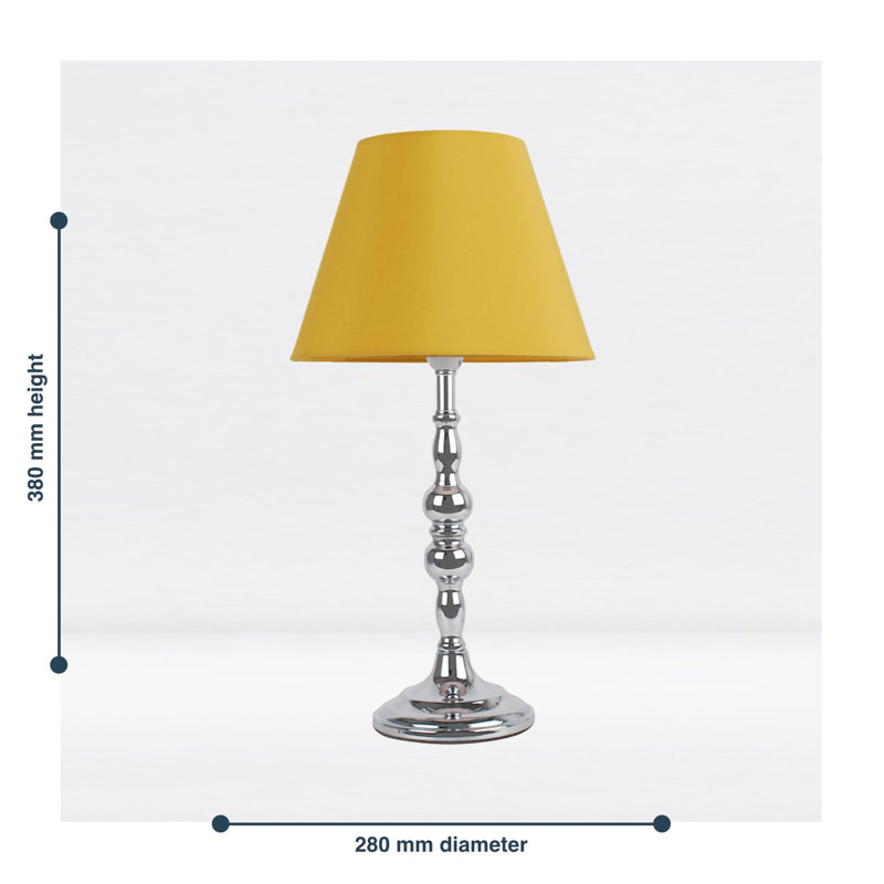 Lasley Metal Table Lamp, Polished Chrome, Ochre