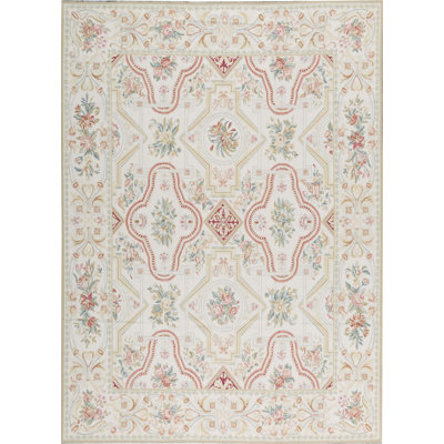 Tapis ivoire et ivoire noué à la main de haute qualité