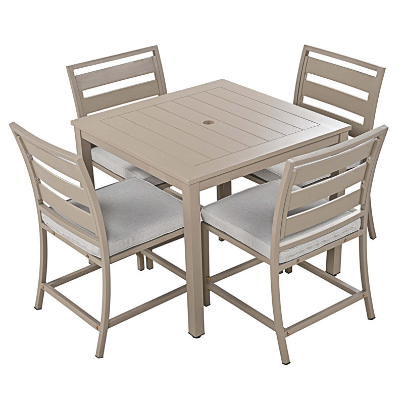 Ensemble repas d'extérieur carré L 35,4 po Aydelis, Gris brun