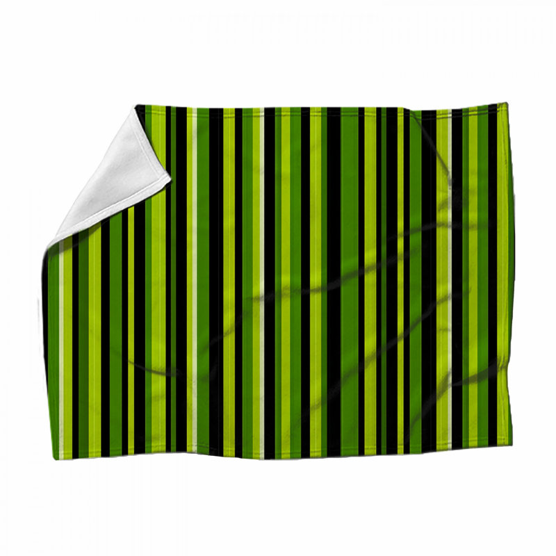 Jeté en molleton Stripes - Jeté à motif pour canapés ou lits, 80" L x 68" W, Rayures vertes