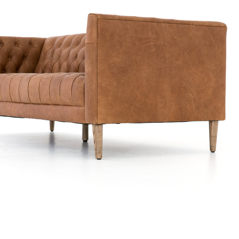Williams Leather Sofa-75"-Nat Wash Camel, Natural Washed Camel Genuine Leather