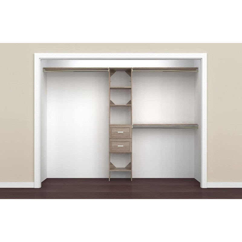 Wall Mounted Closet System, Natural Gray