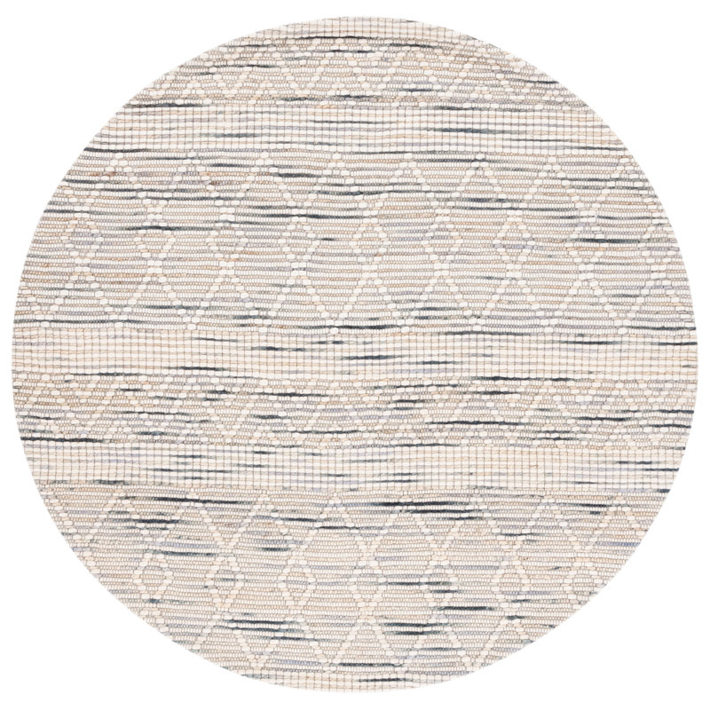Fleeton Hand Woven Geometric Area Rug, Round 6'