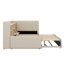 Lit de jour rembourré avec lit gigogne, tablettes de rangement, port USB et prise de courant-402321784