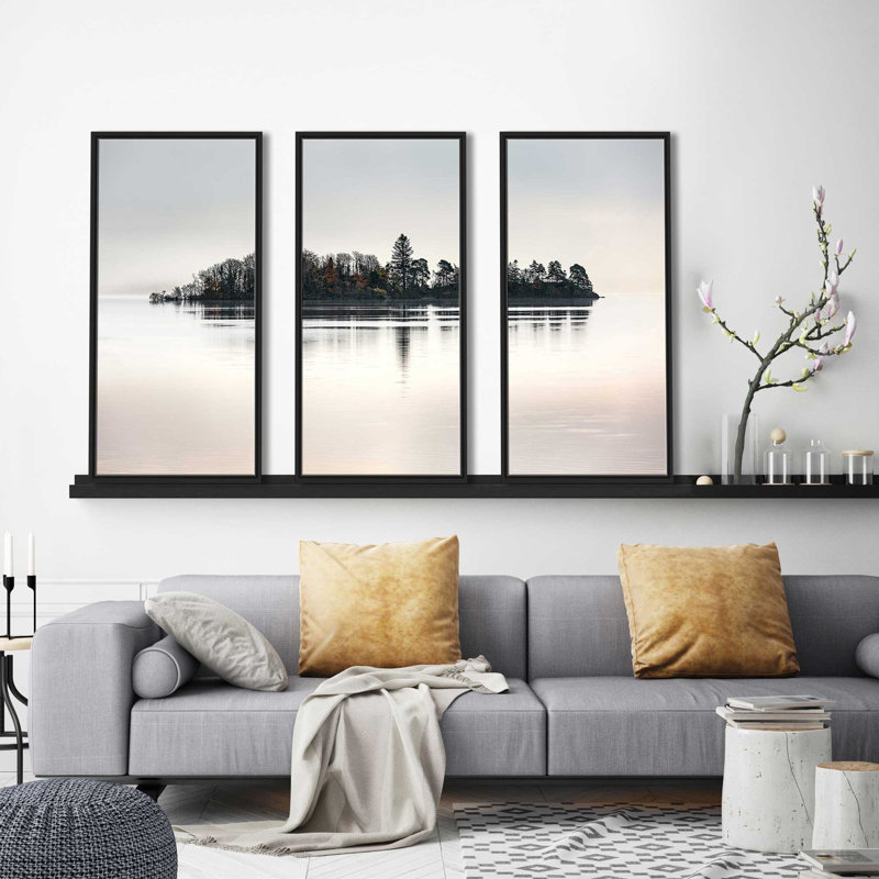 " Dawn At Loch Awe " by Lynne Douglas 3 - Pieces, 33.5" H x 52.5" W x 2" D
